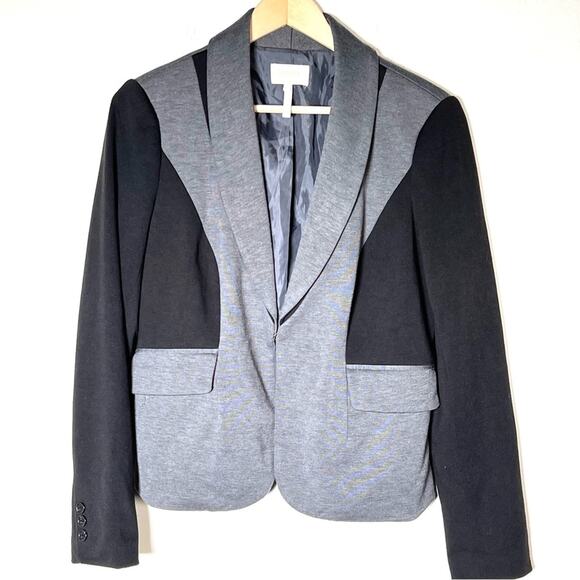 Laundry Shelli Segal gray black business casual blazer suit jacket sz 10 B162 - Picture 1 of 4